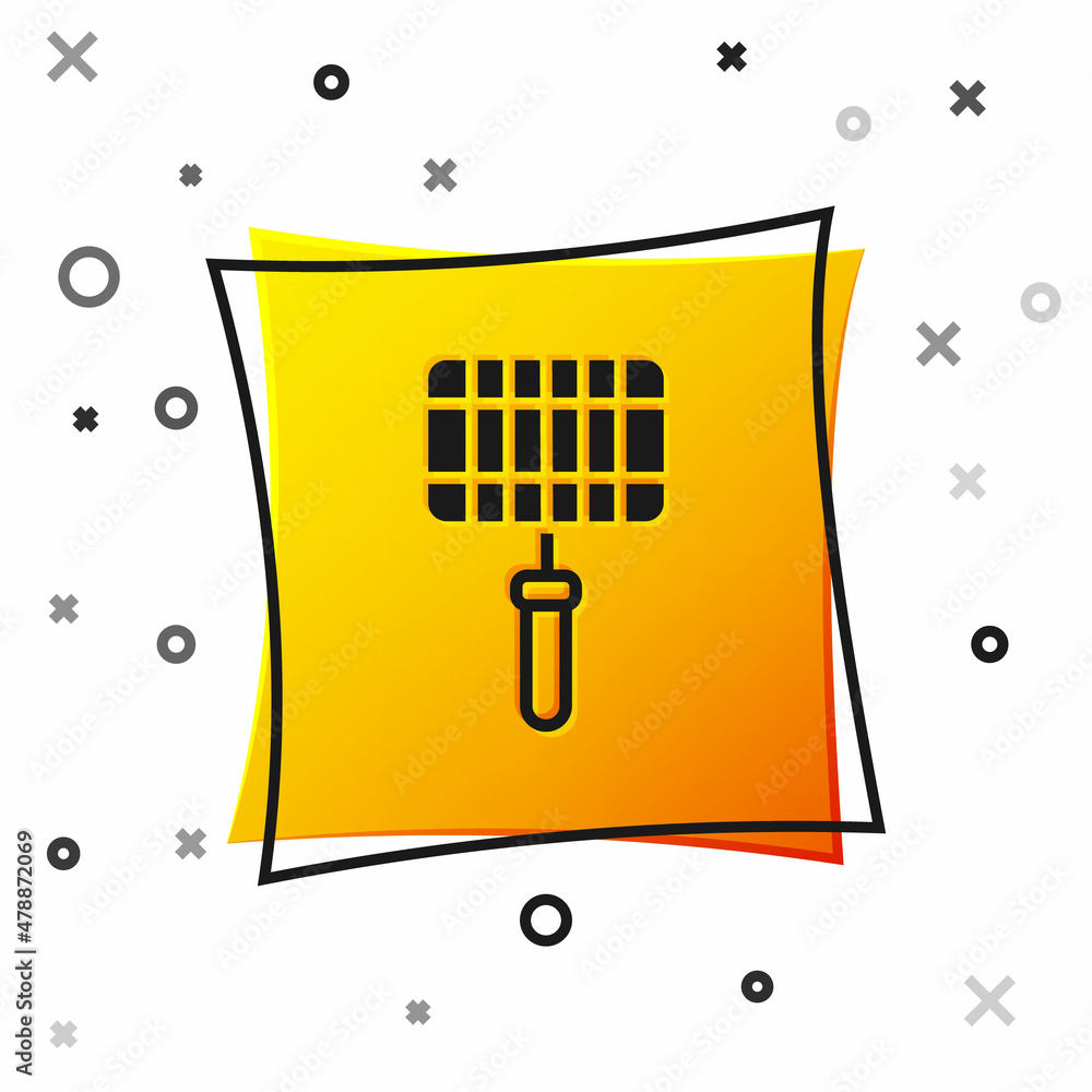 Black Barbecue steel grid icon isolated on white background. Top view of BBQ grill. Wire rack for BB