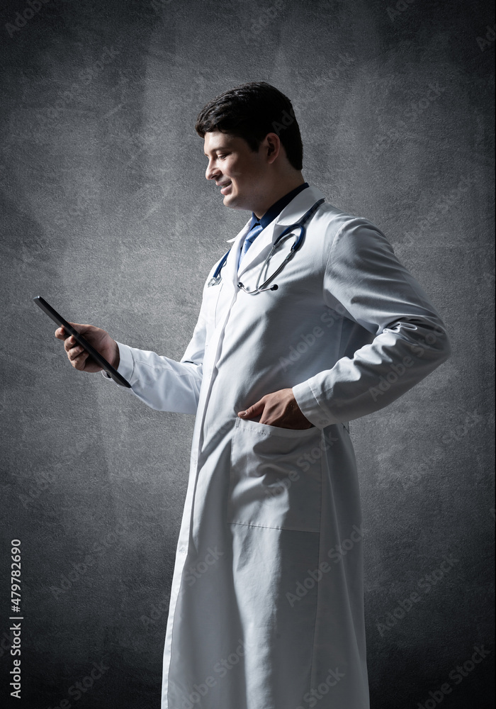 Doctor with a computer tablet