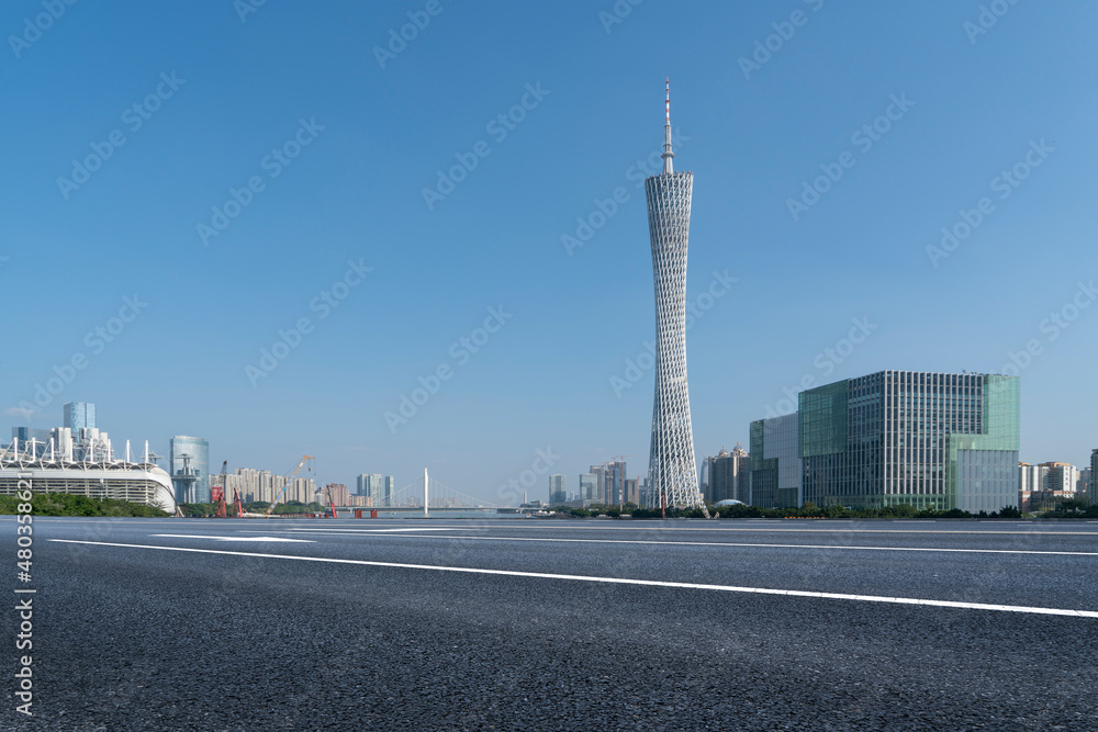 道路与中国现代城市建筑背景