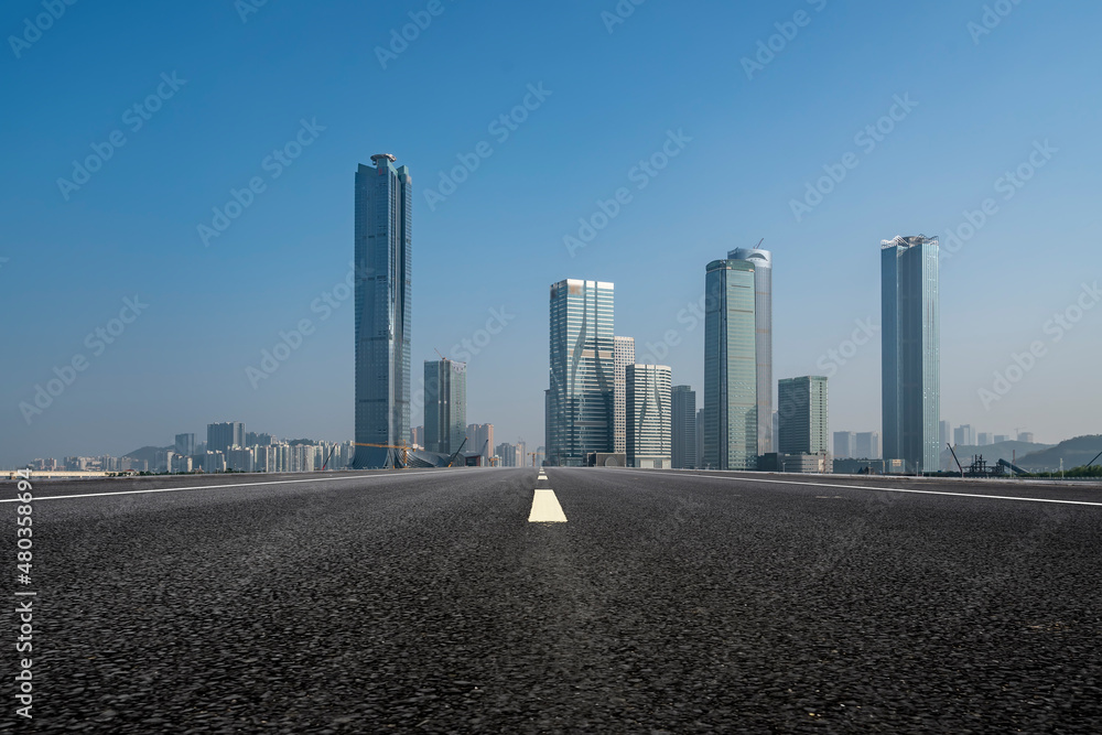 道路与中国现代城市建筑背景