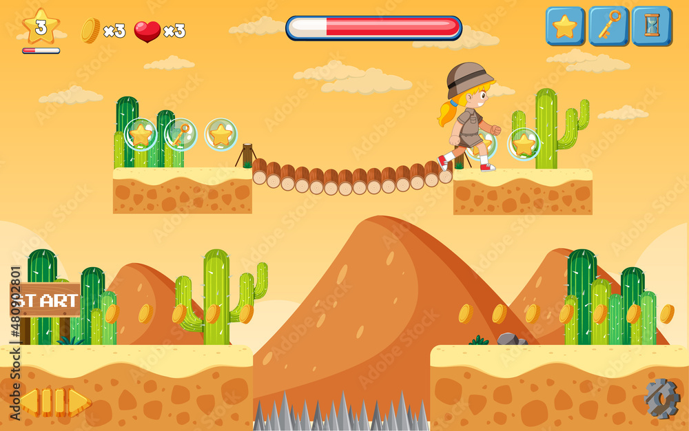 A game template desert background