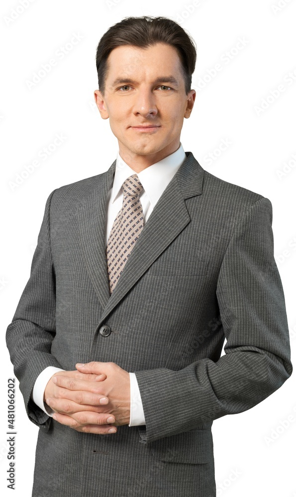 Adult businessman in a black suit