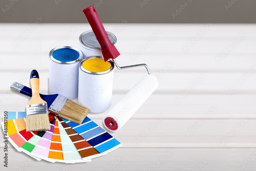 Paint cans and paint brushes the perfect interior paint color