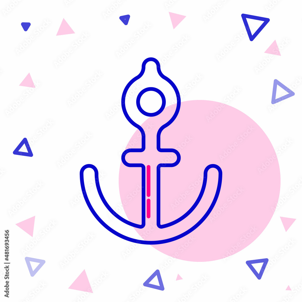 Line Anchor icon isolated on white background. Colorful outline concept. Vector Illustration