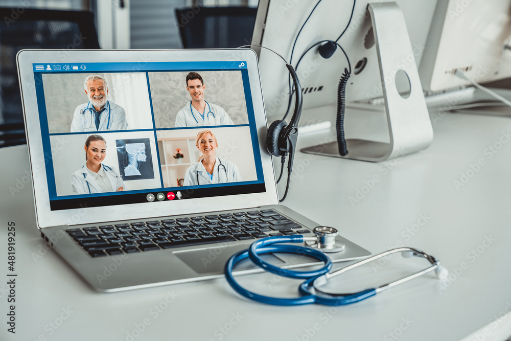 Telemedicine service online video call for doctor to actively chat with patient via remote healthcar