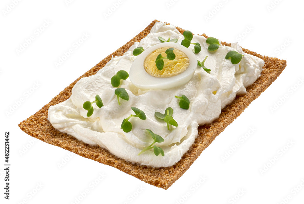 Rye crispbread isolated on white background, top view