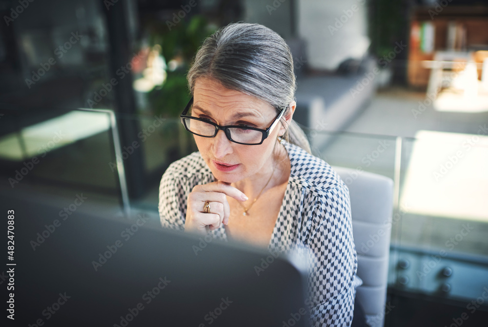 Advanced technology for enhanced productivity. Shot of a mature businesswoman using a computer in a 