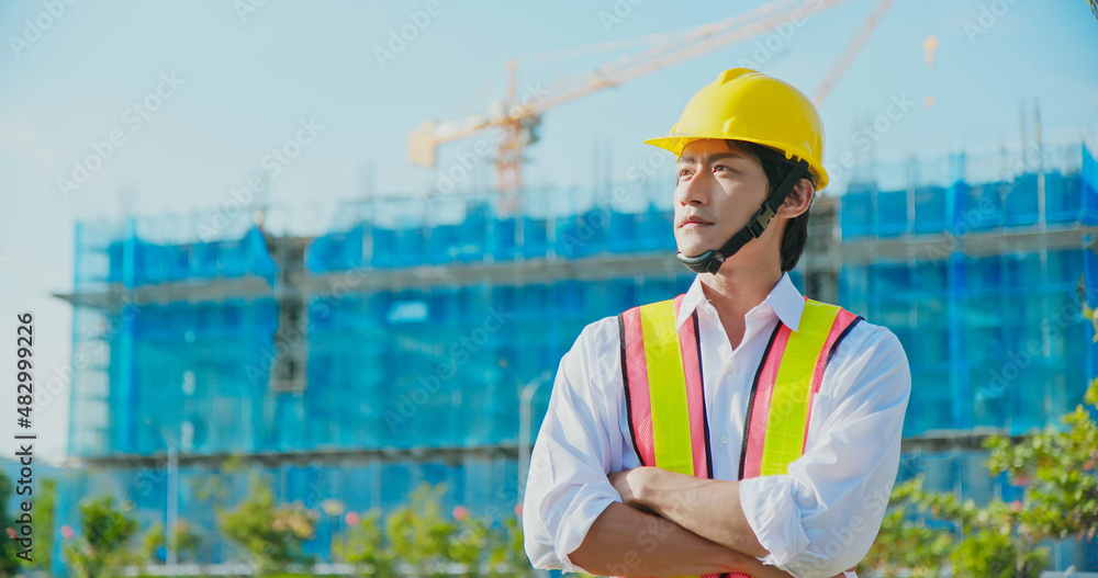 architect work on construction site