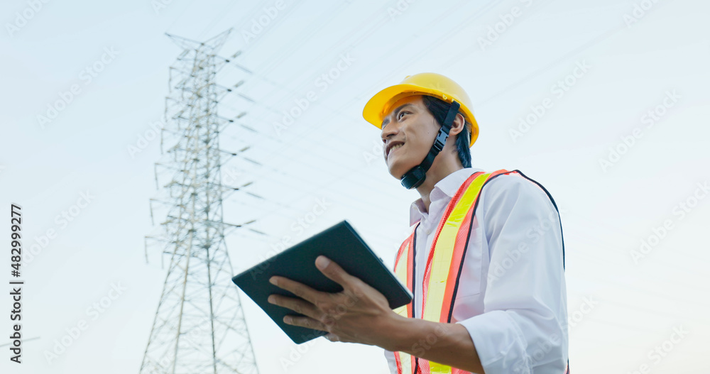 engineer with power line