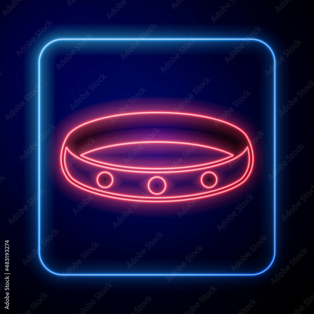 Glowing neon Gold ring icon isolated on black background. Vector