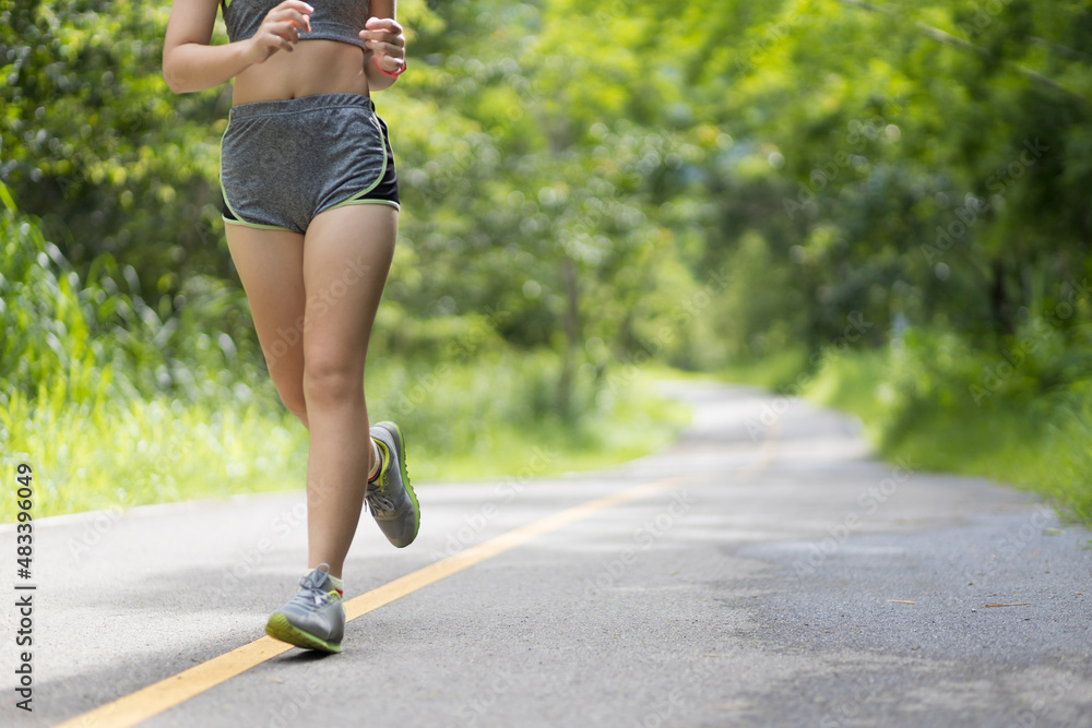 Athletes are practicing running in the park.