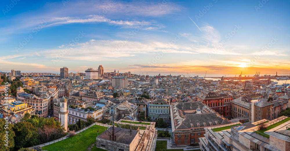 Genoa, Liguria, Italy City Skyline