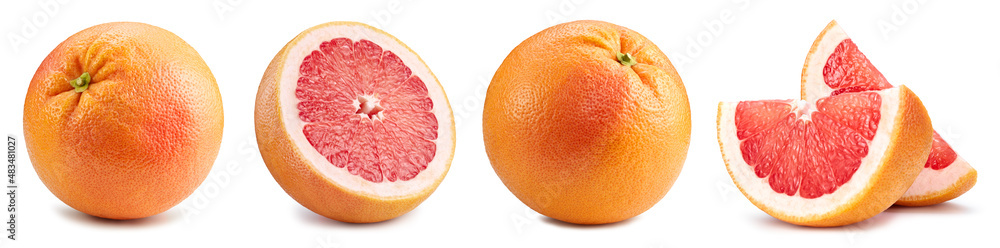 Red grapefruit collection clipping path