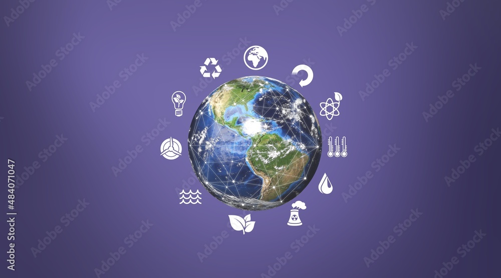 Green ball globe icon concept for environmental, social, and governance in sustainable and ethical b