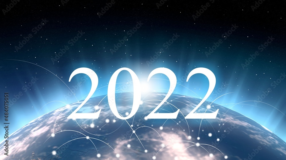 Digital global futuristic world  2022 telecommunication network technology connect data of communica