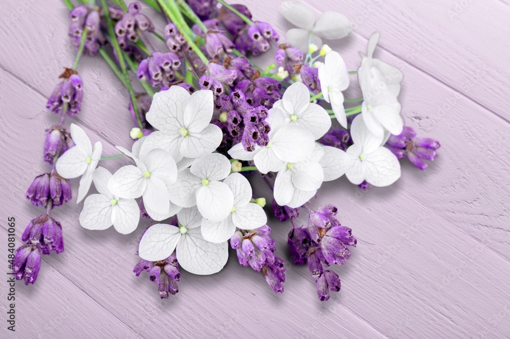 Fresh aroma Lavender flowers on the desk