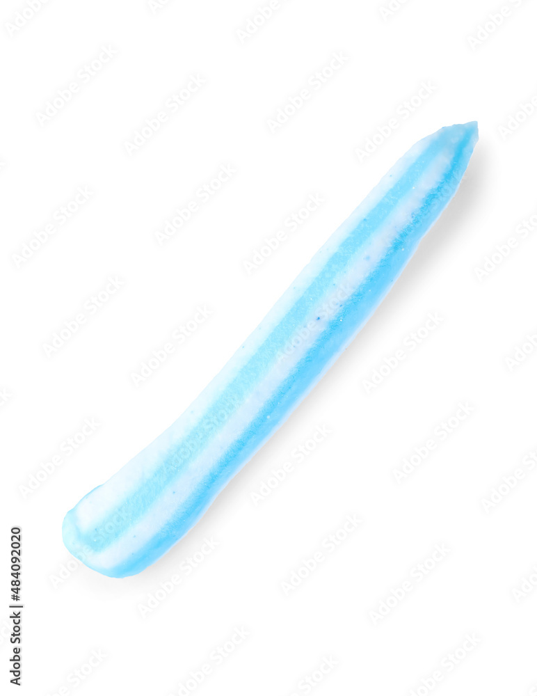 Sample of toothpaste on white background