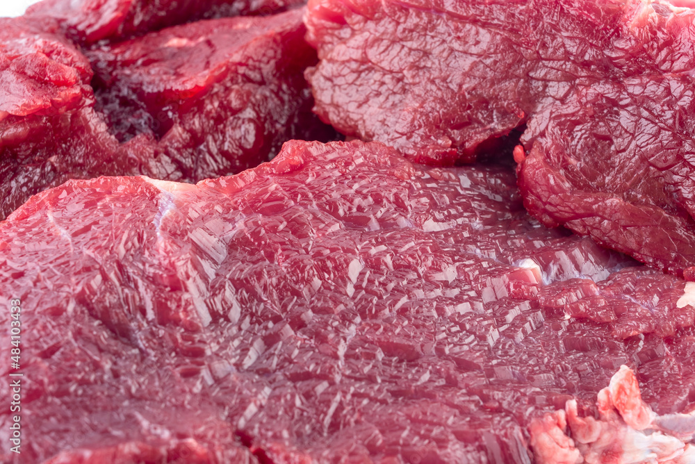 Fresh yellow beef closeup