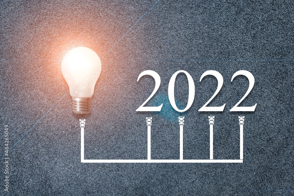 2022 Creativity and inspiration ideas concepts with lightbulb. Business solution