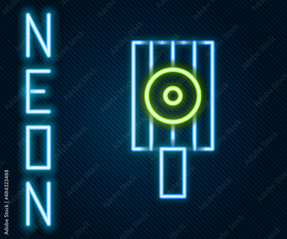 Glowing neon line Spray can nozzle cap icon isolated on black background. Colorful outline concept. 