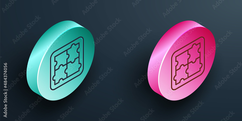 Isometric line Solution to the problem in psychology icon isolated on black background. Puzzle. Ther