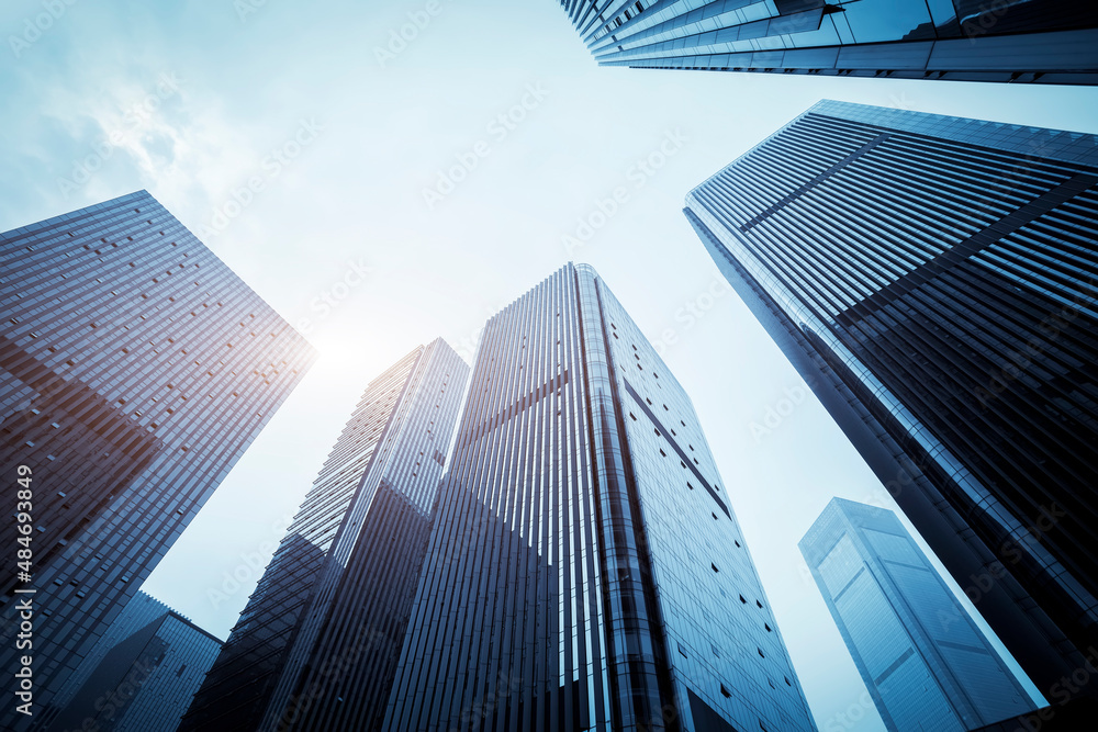 Financial District Office Building Facades and Glass Curtain Walls