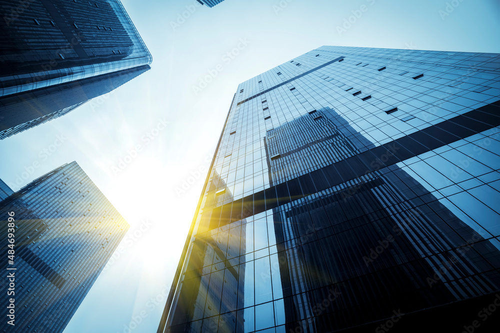 Financial District Office Building Facades and Glass Curtain Walls