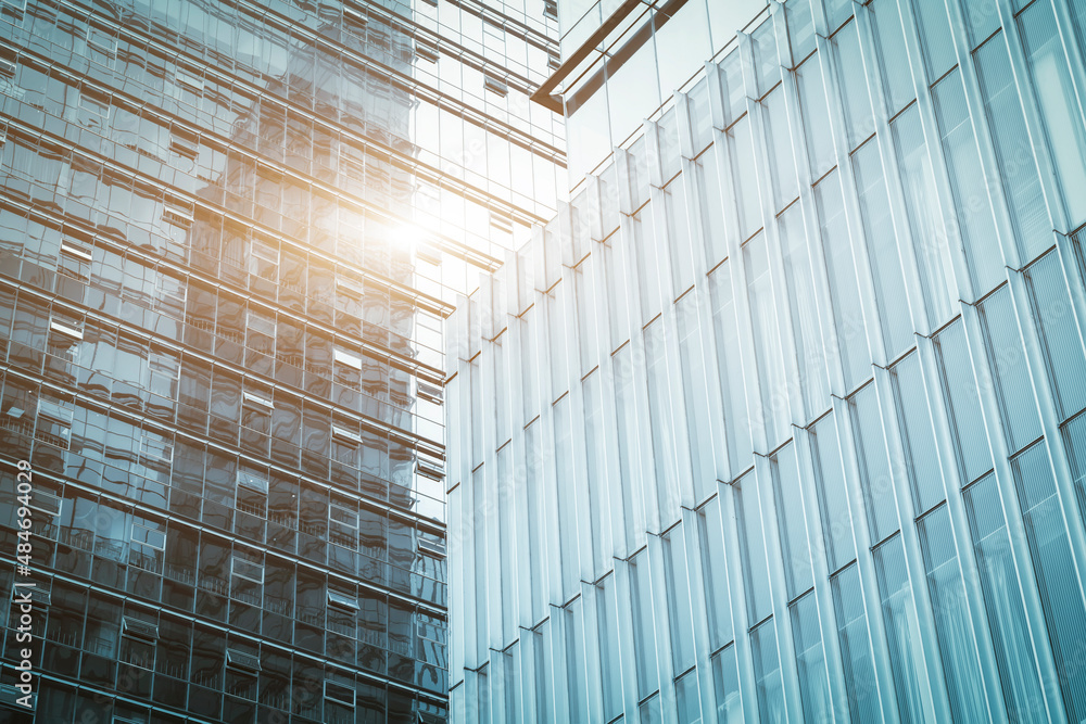 Financial District Office Building Facades and Glass Curtain Walls