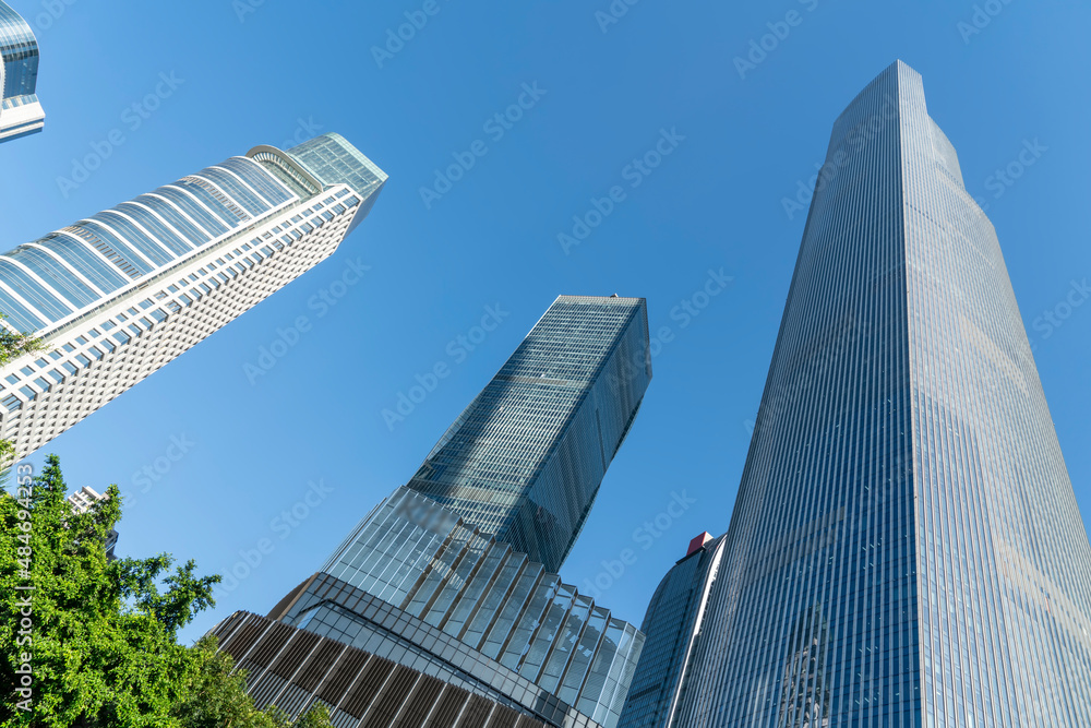 Financial District Office Building Facades and Glass Curtain Walls