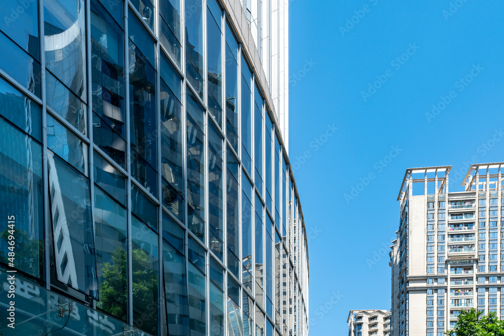 Financial District Office Building Facades and Glass Curtain Walls