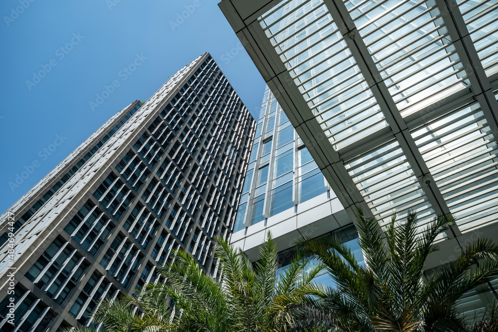 Financial District Office Building Facades and Glass Curtain Walls