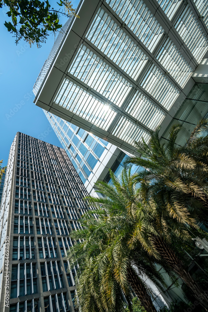 Financial District Office Building Facades and Glass Curtain Walls