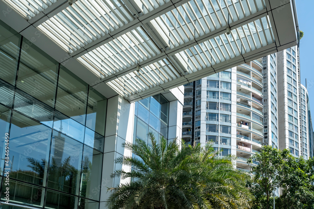 Financial District Office Building Facades and Glass Curtain Walls