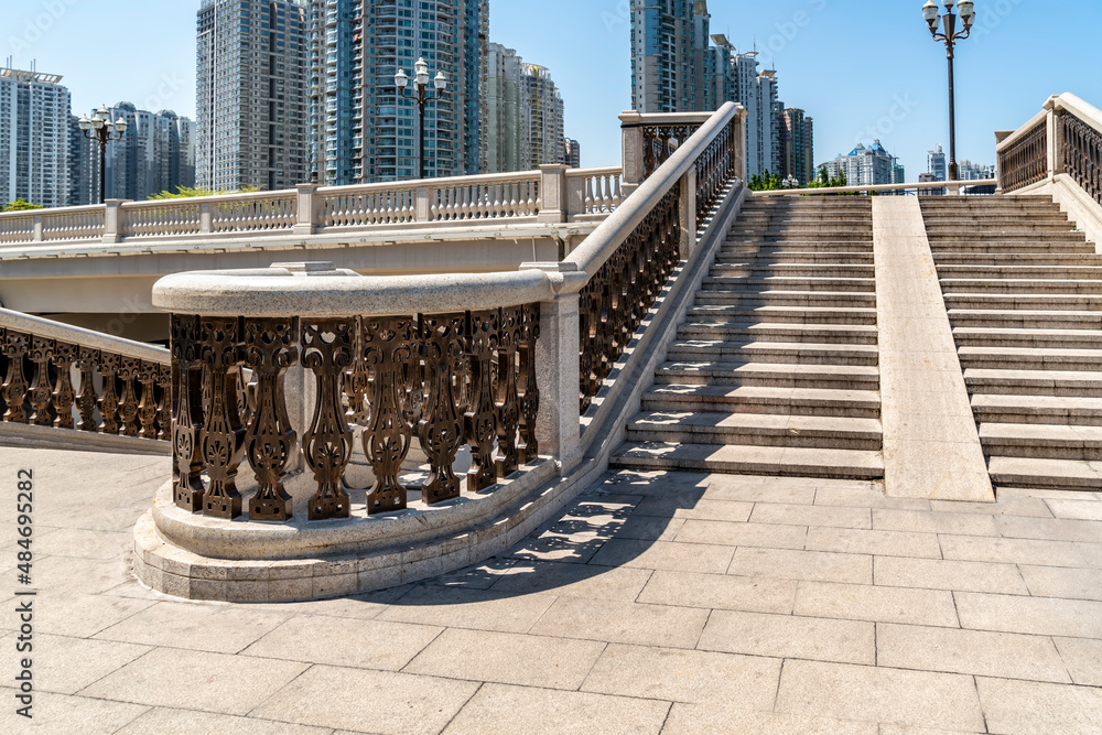 City roads and buildings in the citys financial district