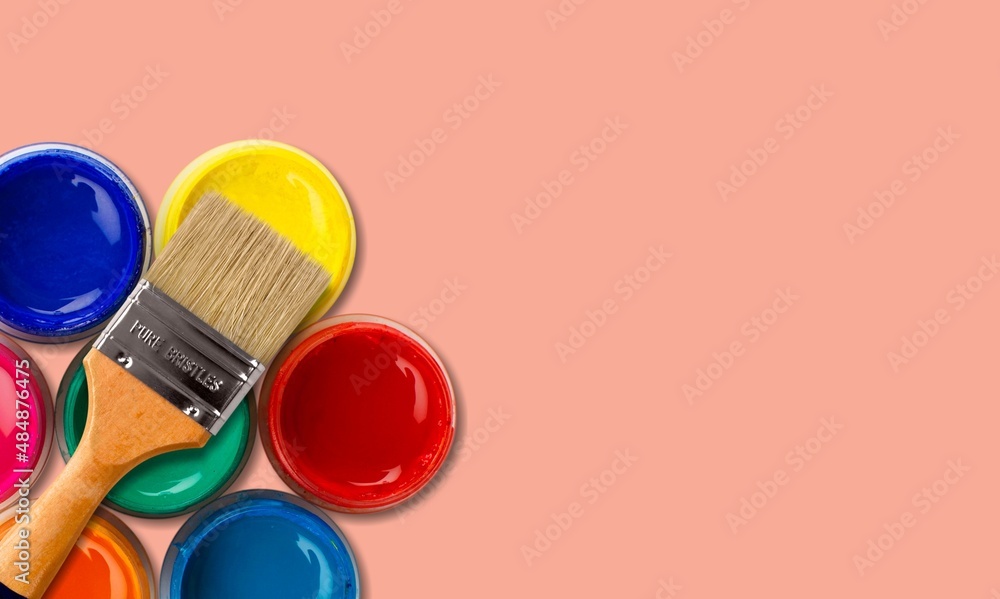 Interior paint, the safety of everyone in the home. Colored background