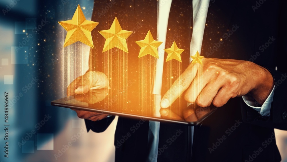 Customer review satisfaction feedback survey data for shrewd business . User give rating to service 