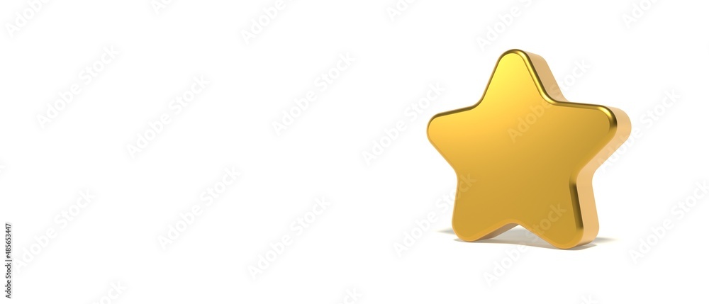 Cute shiny golden star - 3D render design