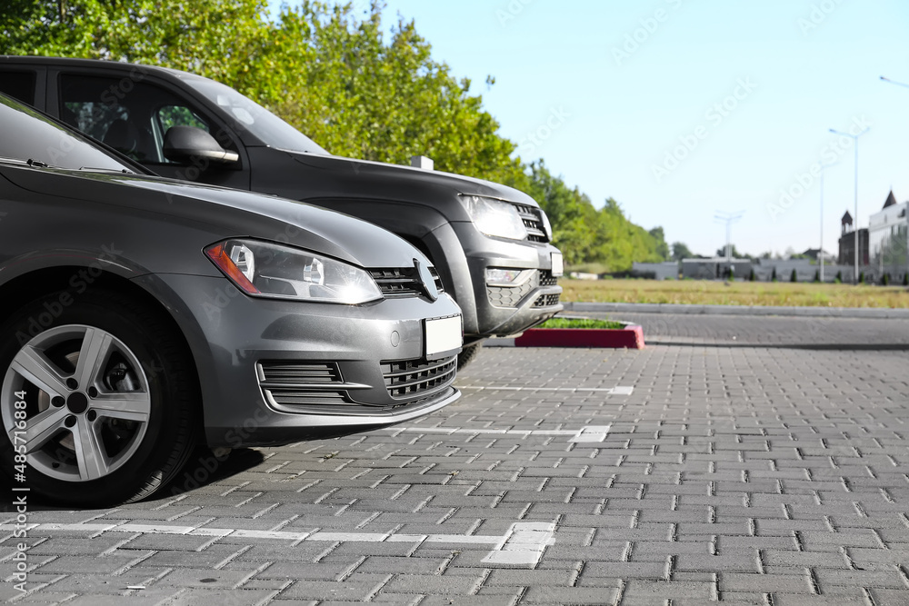 Cars parked in parking lot outdoor