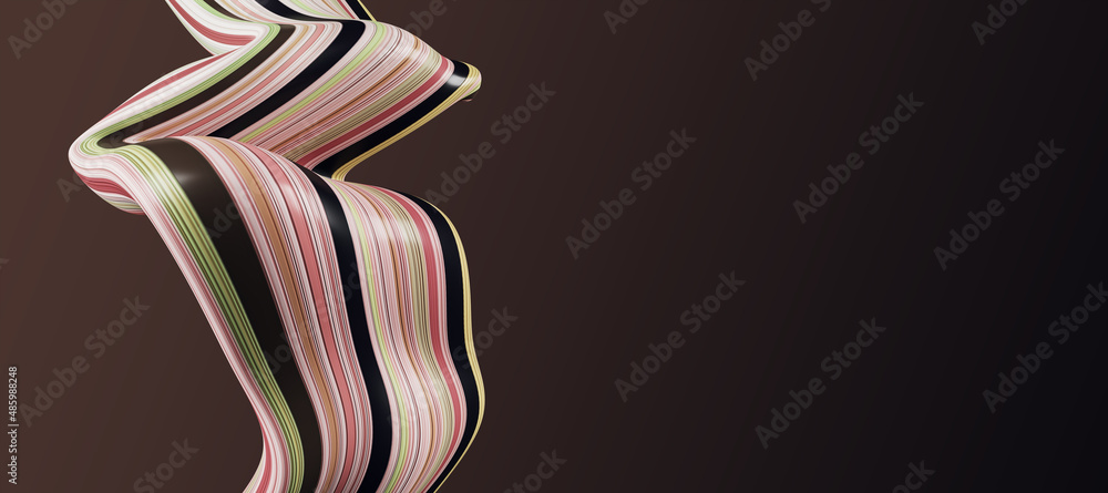 Abstract wide pink linear cloth pattern on dark background with mock up place. Design and texture co