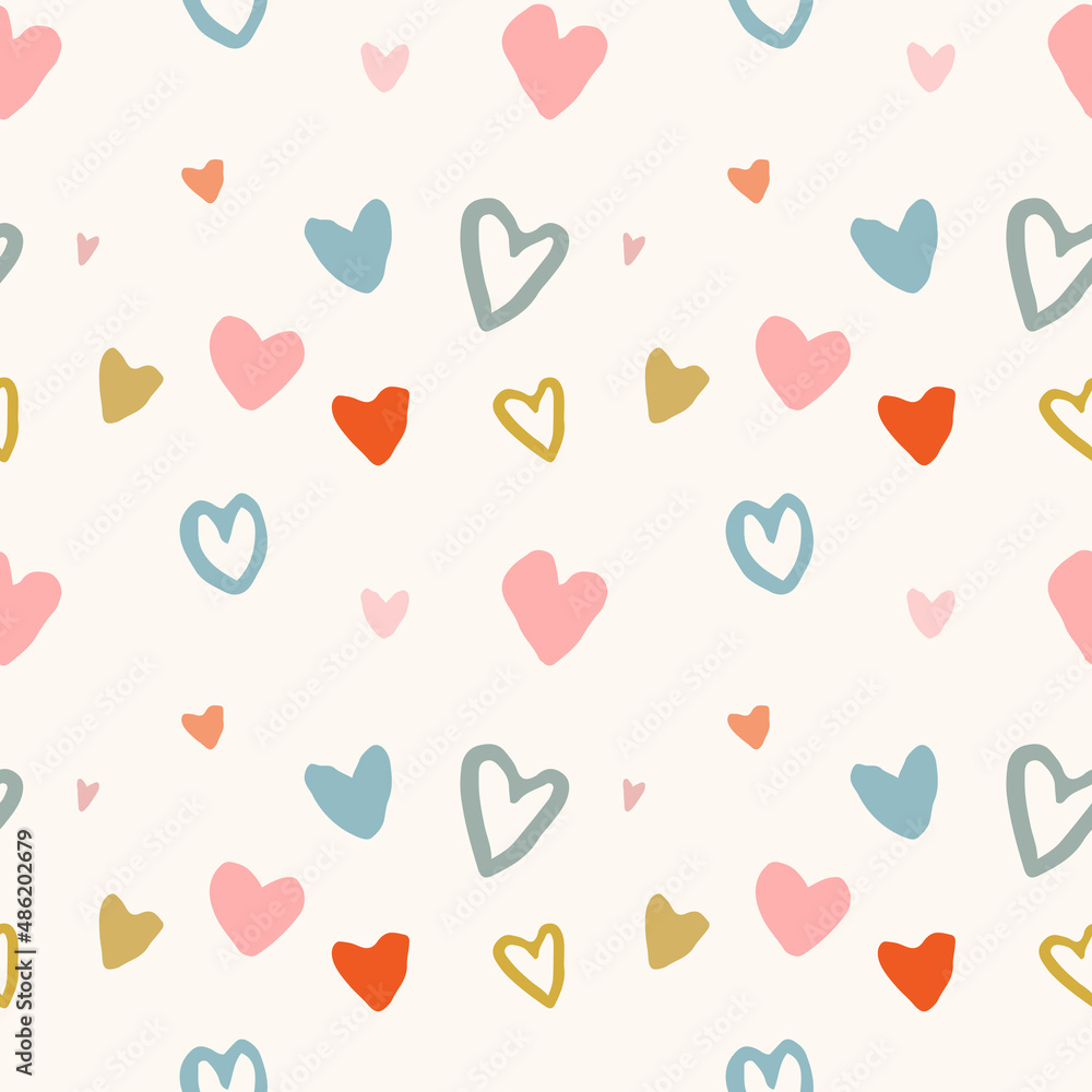 Seamless heart pattern background for Valentines day