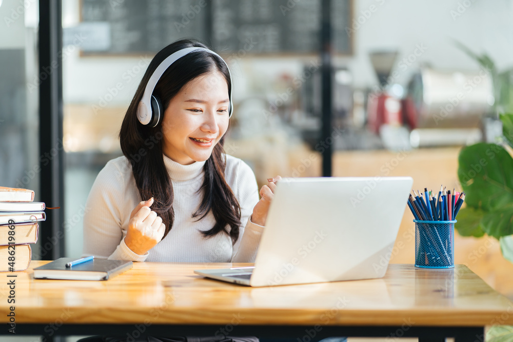 Beautiful woman wearing headsets worker call centre. working customer support service operator. comm