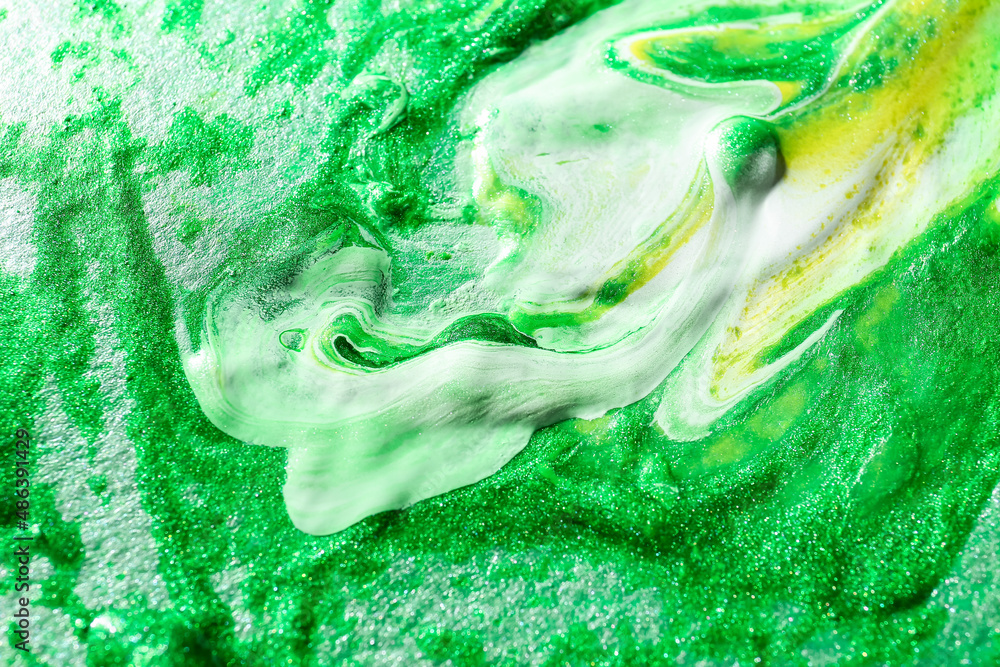 Blotches of bright paints, closeup view