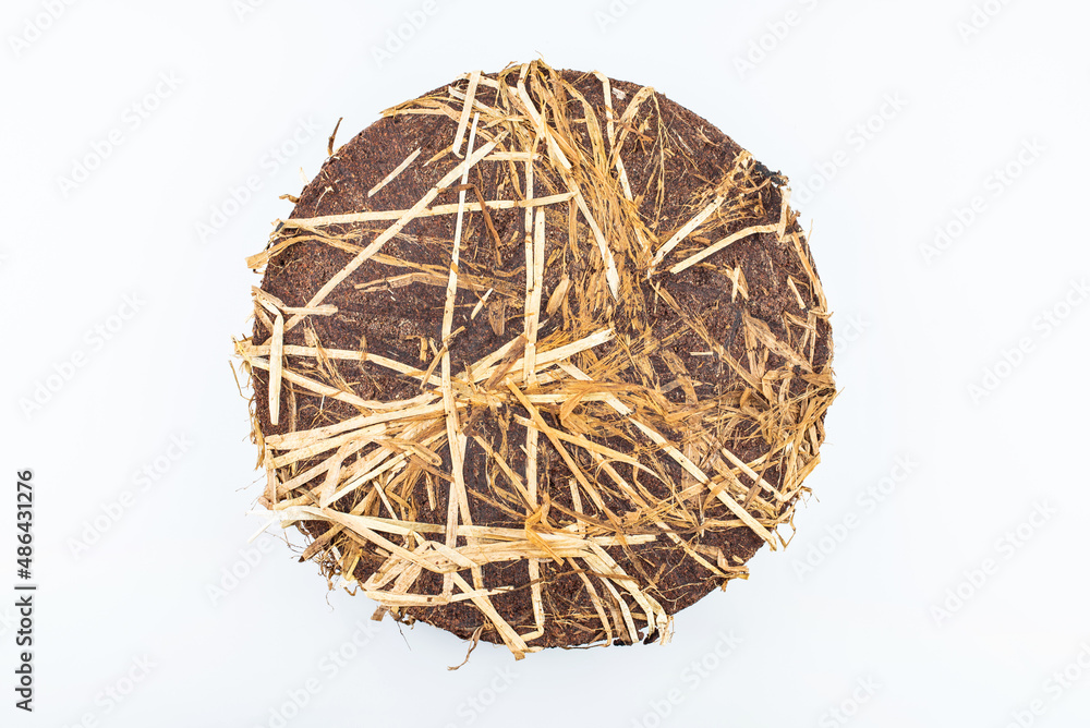 Ancient pressed straw tea seed cake