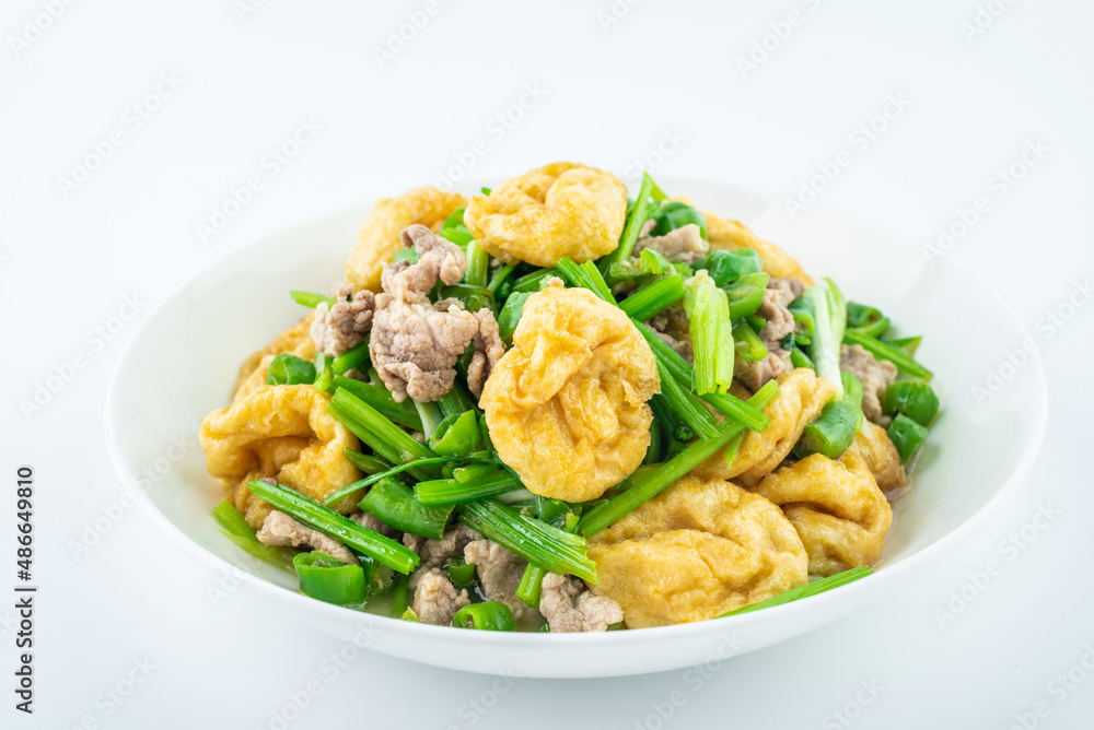 Chinese Hunan cuisine, fried tofu with meat