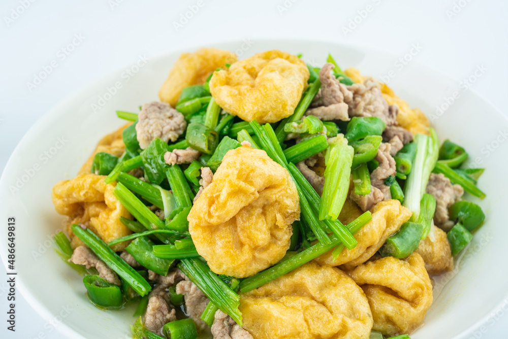 中国湘菜，肉炒豆腐