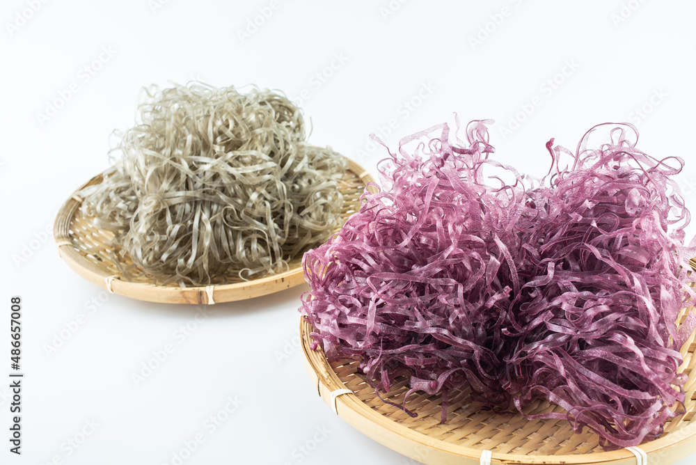 Chinese Hunan specialty food sweet potato vermicelli and purple potato vermicelli