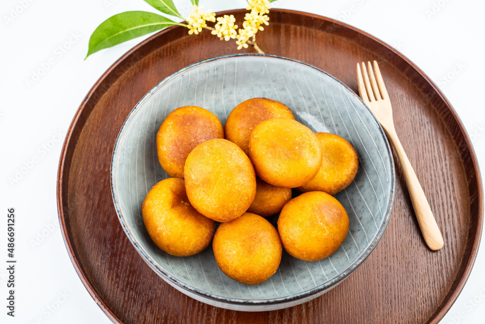 Traditional delicious snack fried pumpkin chiba