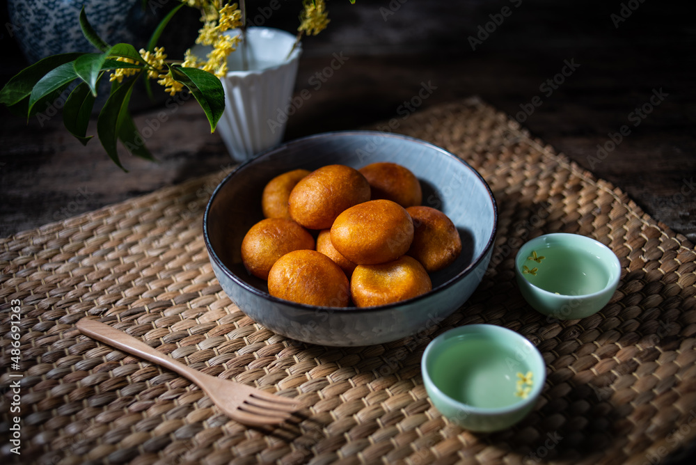 Delicious Snacks Dessert Fried Pumpkin Baba