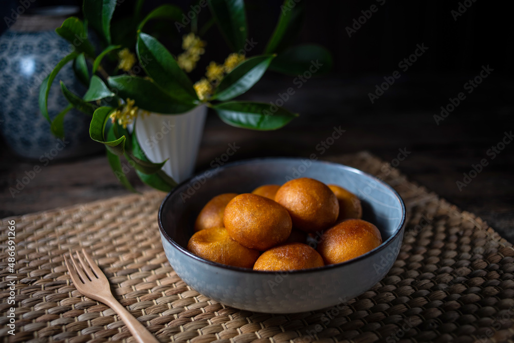 Delicious Snacks Dessert Fried Pumpkin Baba