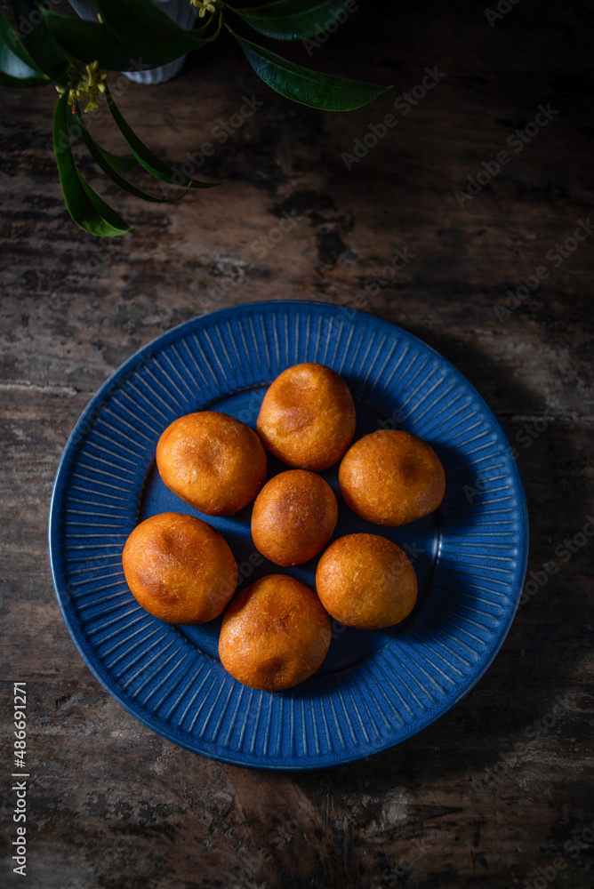 Delicious Snacks Dessert Fried Pumpkin Baba